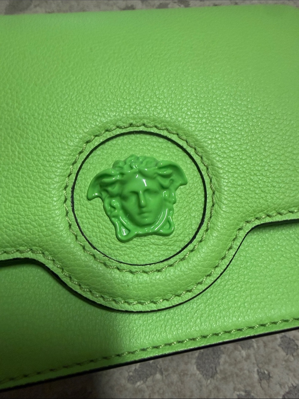 Versace Neon Green Leather Medusa Crossbody Bag - Picture 2 of 10